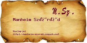Manheim Szórád névjegykártya